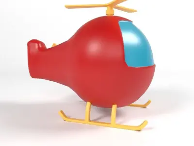 Helicopter Low Poly  cartoon 3D model