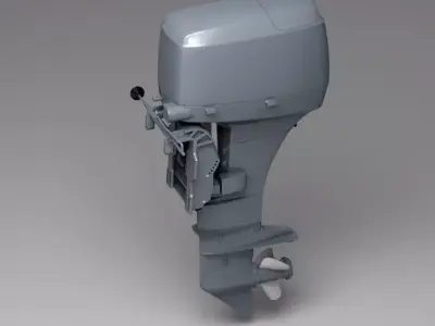 Outboard boat motor 3D model