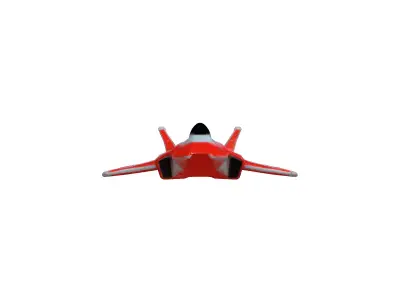 Scifi Fighter Jet Red Sparrow Low-poly 3D model