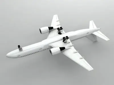  Boeing 757-200 Airliner - Generic White Low-poly 3D model