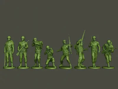 American soldiers ww2 Bundle Pack 3D print model