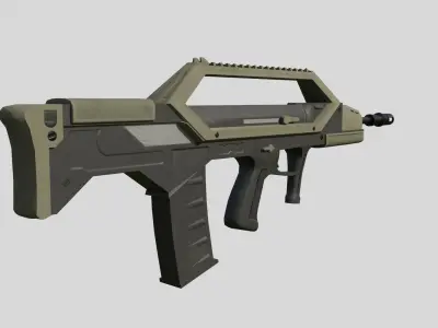 Low Poly Assault Rifle Low-poly 3D model