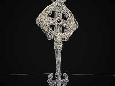 Ornate Exalted Key Low-poly 3D model