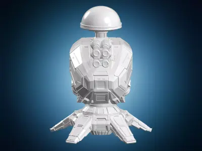Futuristic Automated Turret 3D Print Model 3D print model