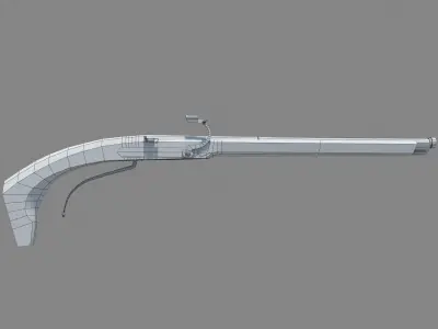 16th century Petronel Arquebus Halbhaken Low-poly 3D model