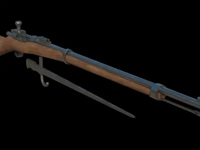 Fusil Gras mle 1874 Low-poly 3D model
