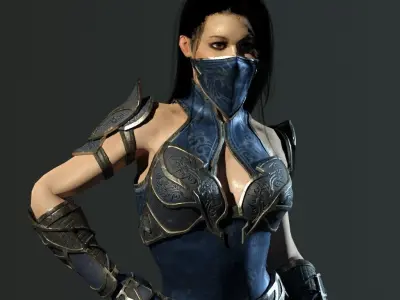 Ninja girl Low-poly 3D model