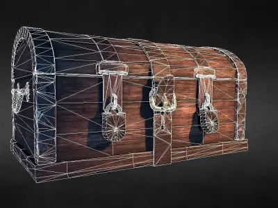 Treasure Chest Low-poly 3D model 13
