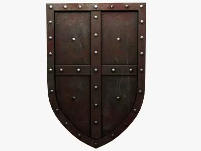 Wooden shield Low-poly 3D model shop