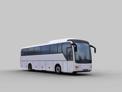 Low Poly Coach Bus Low-poly 3D model