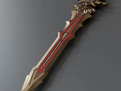 Stylized viking sword 2 3D model