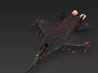 Halloween Fighter Jet 3D Model Inferno Strike Plane Low-poly 3D model