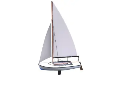 Sail Boat Low-poly PBR Low-poly 3D model
