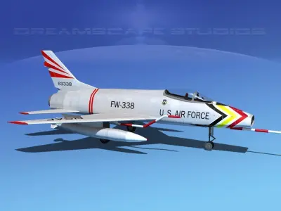 North American F-100D Super Sabre V03 USAF 3D model
