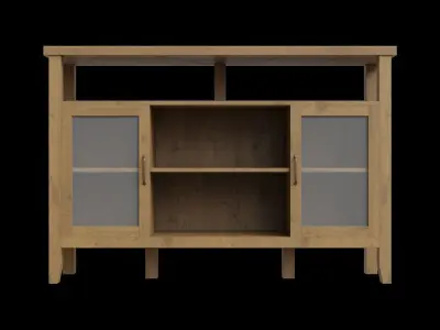 Rustic Wood Tv Stand 3D model