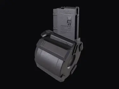 AR M4 - Magpul PMAG D-60 STANAG magazine Low-poly 3D model
