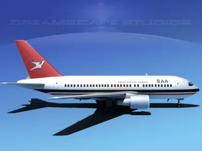 Boeing 767-200ER South African Airways 3D model