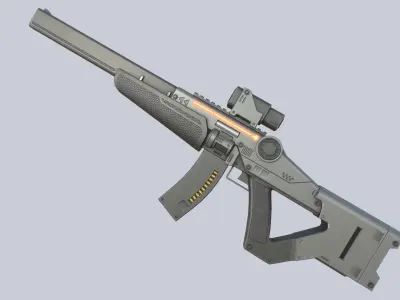Sci fi elite rifle Low-poly 3D model get