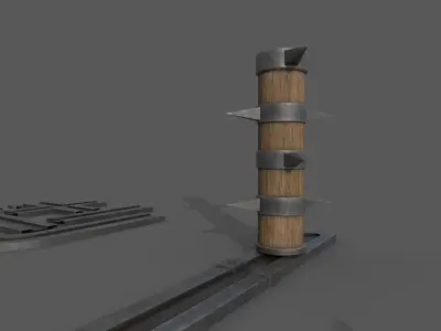 Saw and Spikes Low-poly 3D model