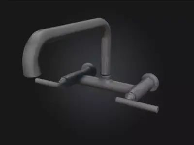 Black Modern Faucet Contemporary Matte Fixture for Stylish  3D model