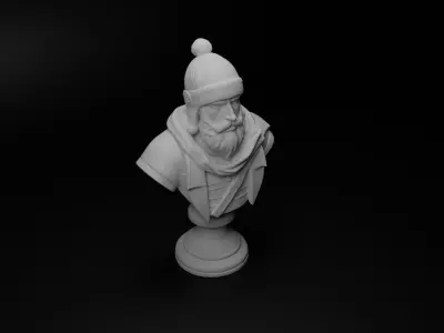 Winter Warrior Bust Chess 3D print model purchase