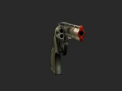 Low poly textured revolver Low-poly 3D model