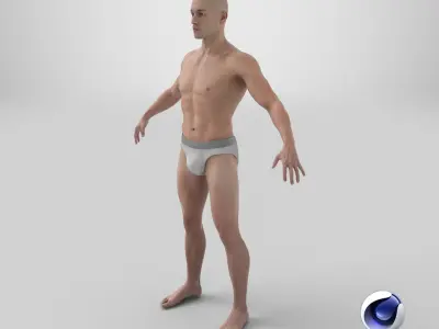 Fit Male Human Figure A-pose 3D model