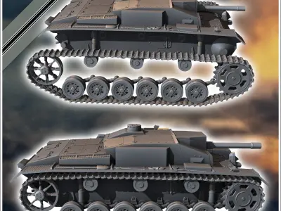 Sturmgeschutz StuG III Schwade flamethrower Flamm - miniatures t 3D print model