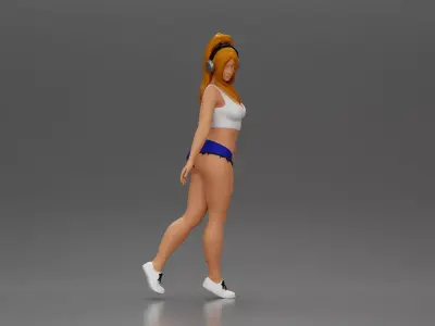 Girl embracing freedom rhythm grace and herself fully 3D print model