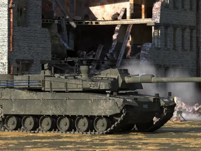 K2 Black Panther Tank Dirty Rigged 3D model