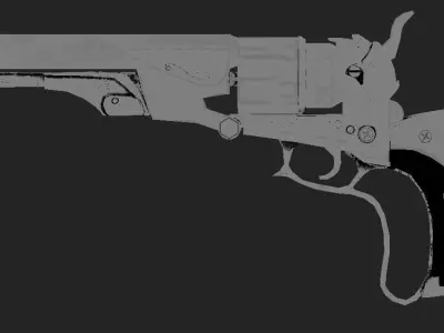 Revolver Westwood Low poly for Games  Low-poly 3D model
