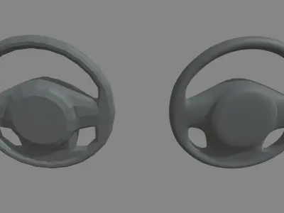 Steering Wheel Car Custom Low-poly 3D model