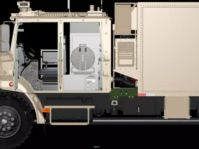 Military Radiation Detection Command Vehicle 3D Model 3D model