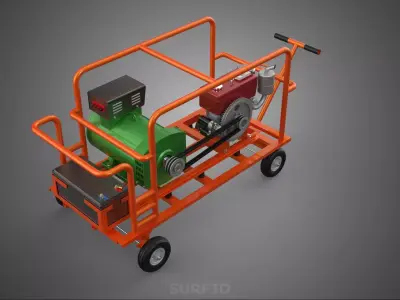 WHEEL SWIVEL CASTER DIESEL POWER GENERATOR SET GENSET ALTERNATOR 3D model