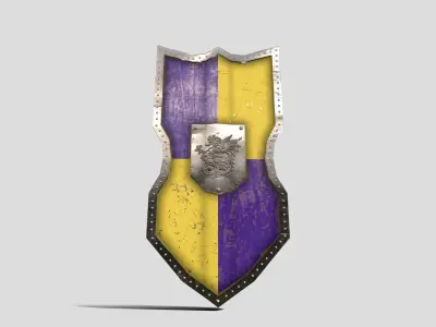 Medieval Shield Low-poly 3D model 7