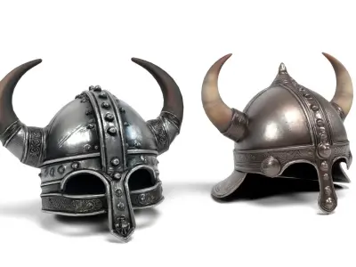 Viking helmets 2 Low-poly 3D model