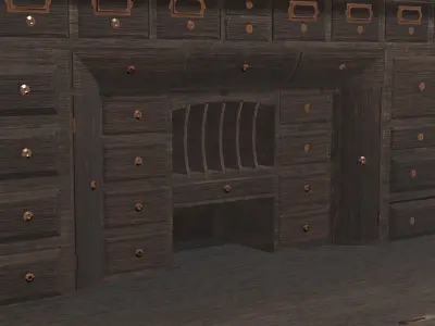 Rolltop desk 3D model