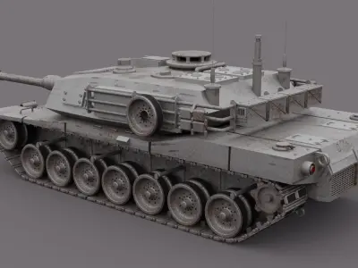 Metallic M1 Abrams Tank 3D model