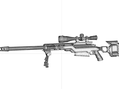 McMillan Tac-50 sniper rifle  3D model