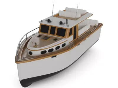 Electric Motorboat 3D model