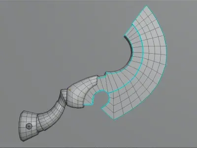 Low-poly Curved Sword Low-poly 3D model