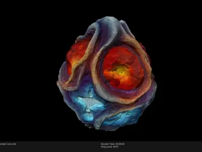 Low Poly Stylized Elemental Core Low-poly 3D model