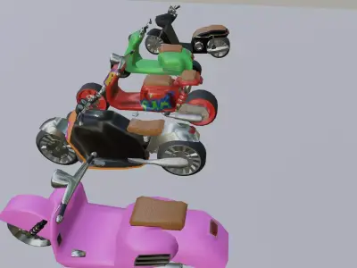 scooter simple lowpoly Low-poly 3D model