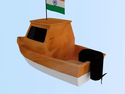 India Fishing Boat 3D model