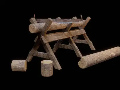 Saw stand Low-poly 3D model