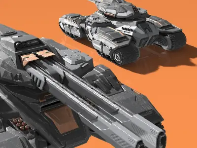 Futuristic Armored Tank Vehicle  purchase 3D model