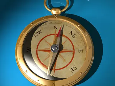 Old compass 3D model buy