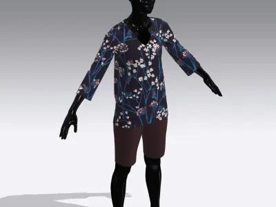 Female Cloth Dress Low-poly 3D model