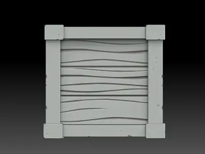 stylized wooden box 3D model