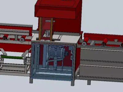 Servo type wood sizing machine 3D model